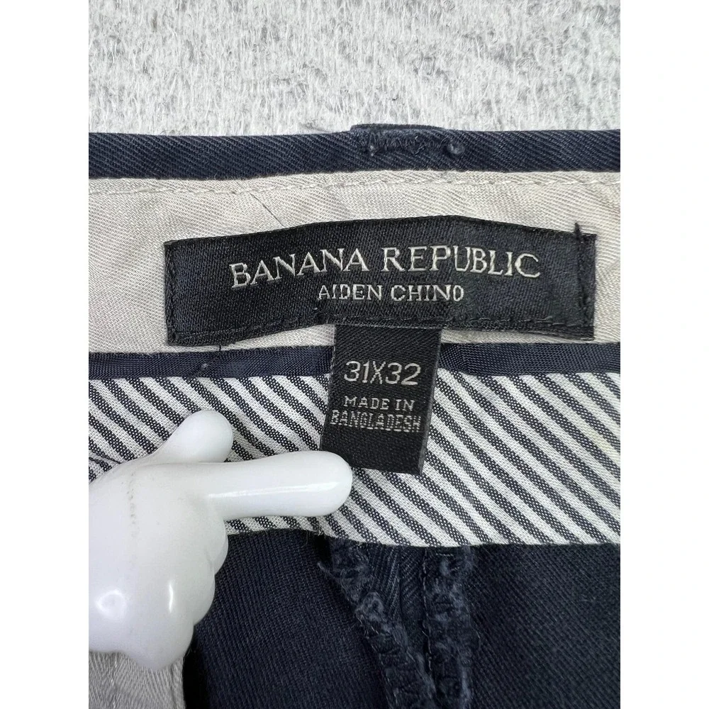 Banana Republic Aiden Chino Pants Mens 31x32 Blue Straight Leg Cotton Casual
